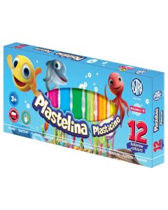 Plastelina Astra z brokatem 12 kolorów, 303107001