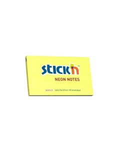 Karteczki samoprzylepne Stickn, 127x76mm żółty neonowy
