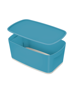 Pojemnik biurowy MyBox Leitz Cosy mały z pokrywką, niebieski