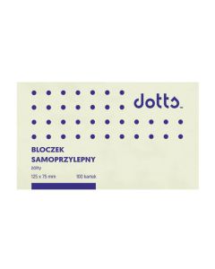 Bloczek samoprzylepny DOTTS 75x125 żółty 100 kartek (NS125/75/D)