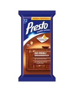 PRESTO Ściereczki nawil.do mebli drewnianych 72 szt. *11484