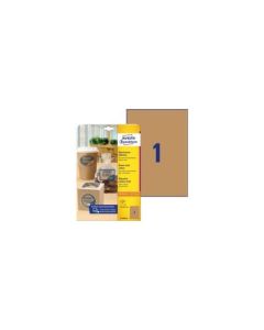 Brązowe etykiety na produkty, A4, 25 ark./op., 210 x 297 mm, AVERY ZWECKFORM, L7109-25