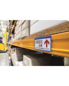 Oznakowanie regałów magazynowych, listwa magnetyczna, kieszeń 150x67 mm, 50 sztuk