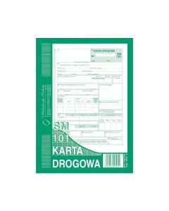 Karta drogowa - samochód osobowy A5, druki akcydensowe