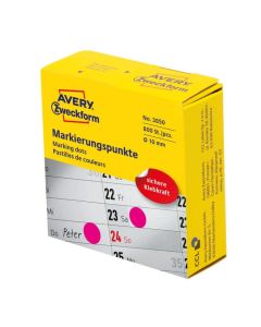Kółka do zaznaczania różowe 3850 Q10 w rolce Avery Zweckform (X)