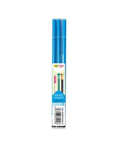 Wkłady do długopisu wymazywalnego, 0.5mm, Standard A, niebieski, 3 szt. w etui, Happy Color