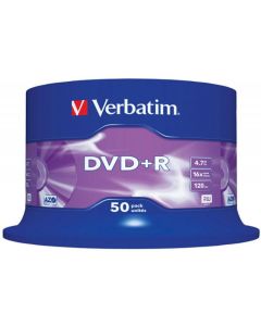 Płyty VERBATIM, płyta DVD+R cake box 50, 4.7GB 16x, Matt Silver