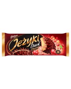 Ciastka JEŻYKI Dark Cherry 140g w czekoladzie deserowej