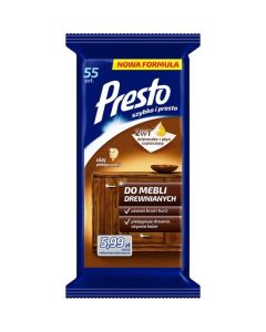 PRESTO Ściereczki nawil. do mebli drewnianych 55 szt. 28758