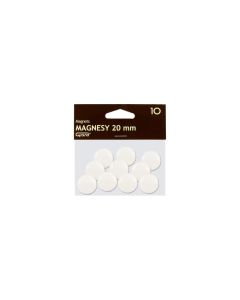 Magnesy do tablicy, punkty magnetyczne 20mm GRAND, biały, 10 szt