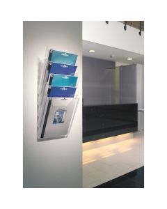 Stojak na ulotki, pojemnik COMBIBOXX A4 XL, 5 ekspozytorĂłw plexi