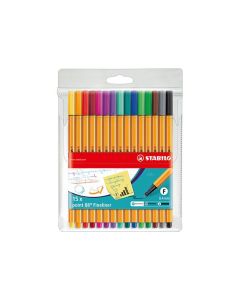 Cienkopisy STABILO point 88, zestaw etui 15 szt