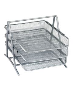 PĂłĹ‚ka na dokumenty DOTTS A4 (3) siatka srebrna 350x297x275mm
