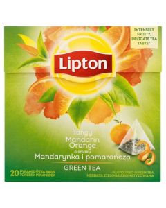 Lipton piramidki zielona herbata mandarynka z pomarańczą 20 szt