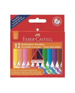 Kredki trójkatne woskowe 12 kolorów GRIP 2001, FABER CASTELL 122520