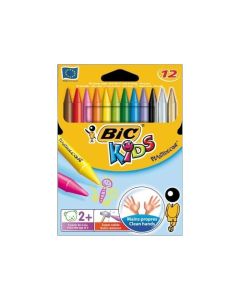 Kredki świecowe BIC Kids Plastidecor 12 kolorów, 945764