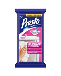 Ściereczki gospodarcze PRESTO, do różnych powierzchni, 72szt, białe