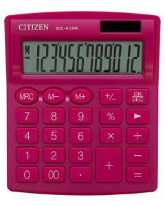 Kalkulator biurowy CITIZEN SDC-812NRPKE, 12-cyfrowy, 127x105mm, różowy