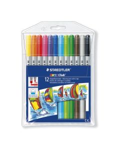 Flamastry dwustronne Noris Club, 12 kol., Staedtler S 320 NWP12