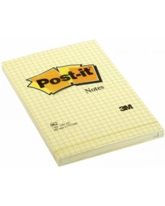 Karteczki samoprzylepne, Post it w kratkę 662 102x152mm, 100k, żółty