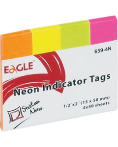 Zakładki indeksujące papierowe, neonowe znaczniki 15x50mm 4 kolory po 40 sztuk