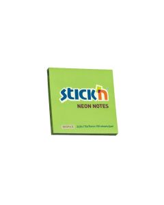 Karteczki samoprzylepne Stickn, 76x76 mm, zielony neonowy