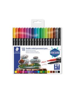 Flamastry dwustronne, wodoodporne, Design Journey, 18 kol, Staedtler