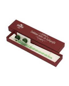 Pióro do kaligrafii, szklane, zielone w pudełku, Koh-i-noor