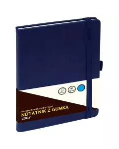Notatnik GRAND z gumką A6/80 kartek, 80g/linia, okładka granatowa, 150-1426