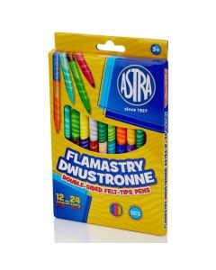 Flamastry dwustronne Astra 12 sztuk = 24 kolory, 314118001