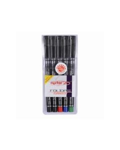 Foliopisy Rystor, markery permanentne niezmywalne zestaw 4 kolorów 1.0 mm + 1 czarny gratis