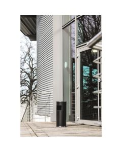 Koszopopielnica DURABLE 17 l, metalowy kosz na śmieci z popielniczką czarny