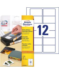 Etykiety na kasety L4742REV-25 78,7 x 46,6 25ark Usuwalne, Avery Zweckform