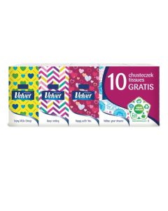 Chusteczki higieniczne VELVET (10) oryginal 4-warstwy białe
