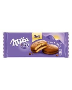 Ciastka MILKA CHOC&CHOC biszkoptowe z nadzieniem kakaowym i kawałkami czekolady 150g
