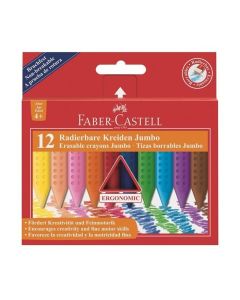 Kredki Faber Castell, trójkątne świecowe, grip jumbo, 12 kolorów