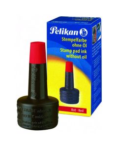 Tusz do stempli pieczątek gumowych Pelikan, Poj. 28 ml, czerwony