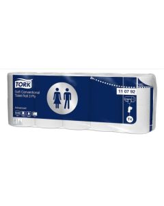 Papier toaletowy TORK Premium, 3 warstwy, kolor biały, makulatura, 19,4m, (10 rolek) system T4 110792