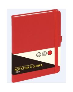 Notatnik GRAND z gumką A5/80 kartek, 80g/kratka, okładka czerwona, 150-1382