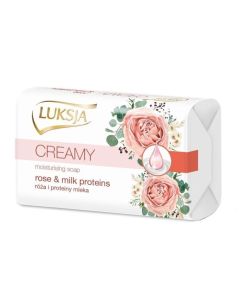 LUKSJA Mydło kostka 90g CREAMY ROSE & MILK 48742