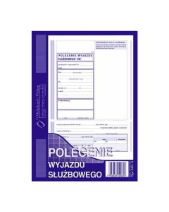 Polecenie wyjazdu służbowego druk, A5 40 str., 505-3, druki akcydensowe