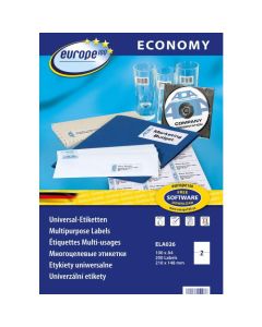 Etykiety uniwersalne ELA026 210 x 148 100 ark Economy Europe100 by Avery Zweckform