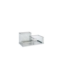 Przybornik na biurko DOTTS siatka srebrny 205x103x98mm