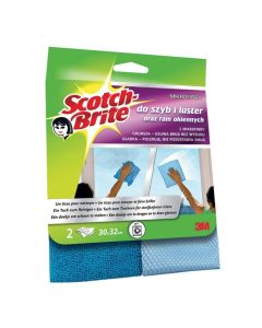 Ścierka z mikrofibry SCOTCH BRITE_ do szyb i luster, 2szt., ciemno/jasnoniebieskie