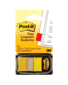 Zakładki indeksujące, karteczki do zaznaczania Post it 680-5 PP, 25x43mm, 50 kart, żółte