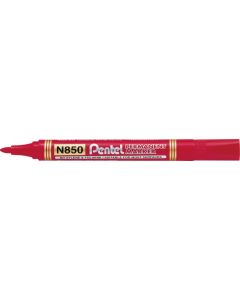 Marker permanentny PENTEL N850, czerwony pisak niezmywalny z okrągłą końcówką