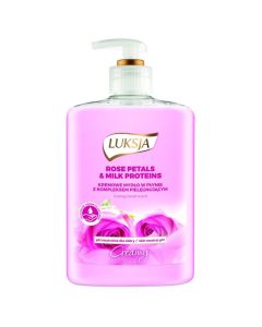 LUKSJA Mydło w płynie z dozownikiem 500 ml PŁATKI RÓŻA&MLEKO 8889