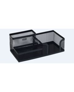 Organizer na biurko, metalowy przybornik na biurko MW-218, czarny