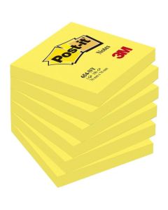 Karteczki samoprzylepne, Post it 654N 76x76mm, 100k, jaskrawy żółty
