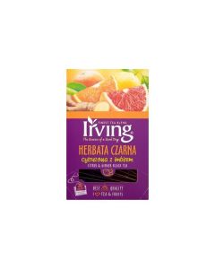 Herbata IRVING cytrusowa z imbirem 20 kopert 1,5g czarna